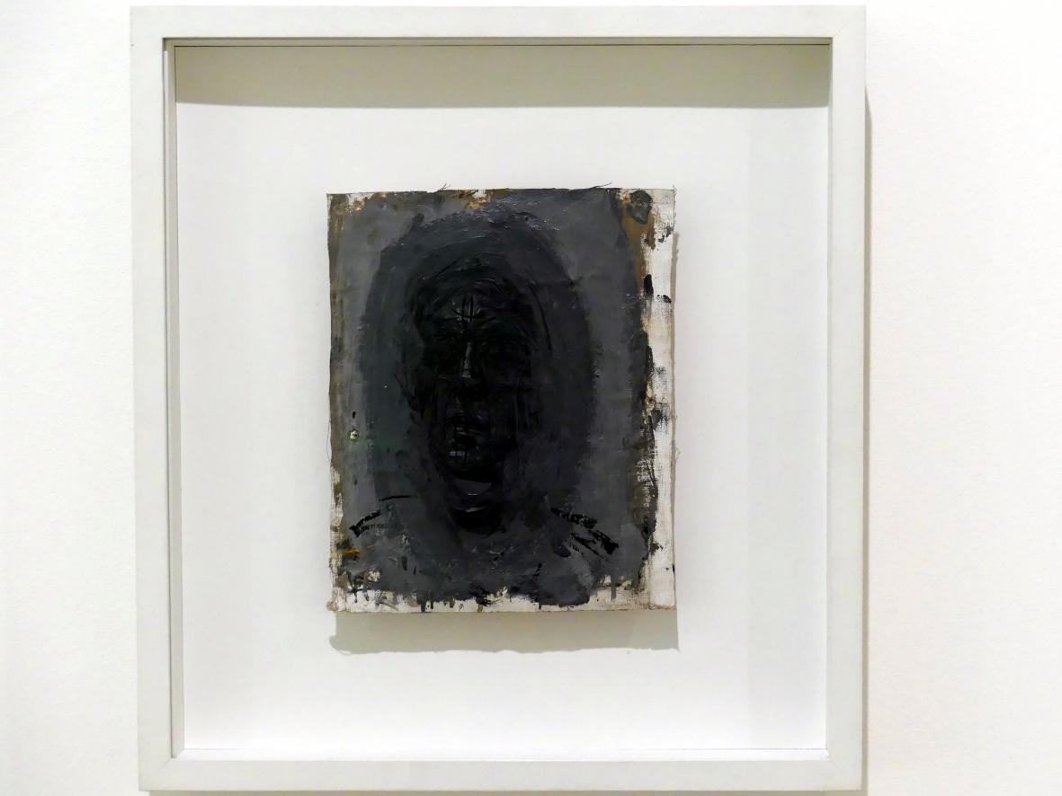 Alberto Giacometti (1914–1965), Kopf eines Mannes, Prag, Nationalgalerie im Messepalast, Ausstellung "Alberto Giacometti" vom 18.07.-01.12.2019, Köpfe, um 1956–1957, Bild 2/3