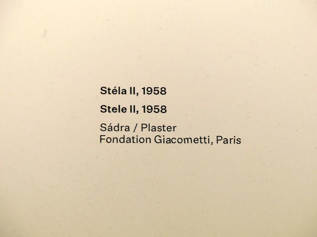 Alberto Giacometti (1914–1965), Stele II, Prag, Nationalgalerie im Messepalast, Ausstellung "Alberto Giacometti" vom 18.07.-01.12.2019, Inspiration aus der Antike, 1958, Bild 4/4