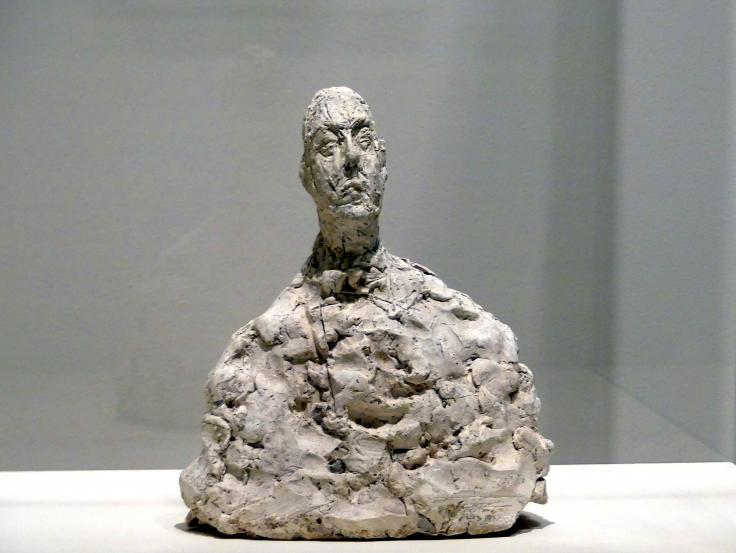 Alberto Giacometti (1914–1965), Büste Théodore Fraenkel II, Prag, Nationalgalerie im Messepalast, Ausstellung "Alberto Giacometti" vom 18.07.-01.12.2019, Porträts, 1960, Bild 2/4