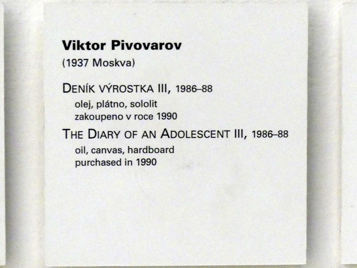 Viktor Pivovarov (1987–1995), Tagebuch eines Jugendlichen III, Prag, Nationalgalerie im Messepalast, Moderne Kunst, 1986–1988, Bild 3/3