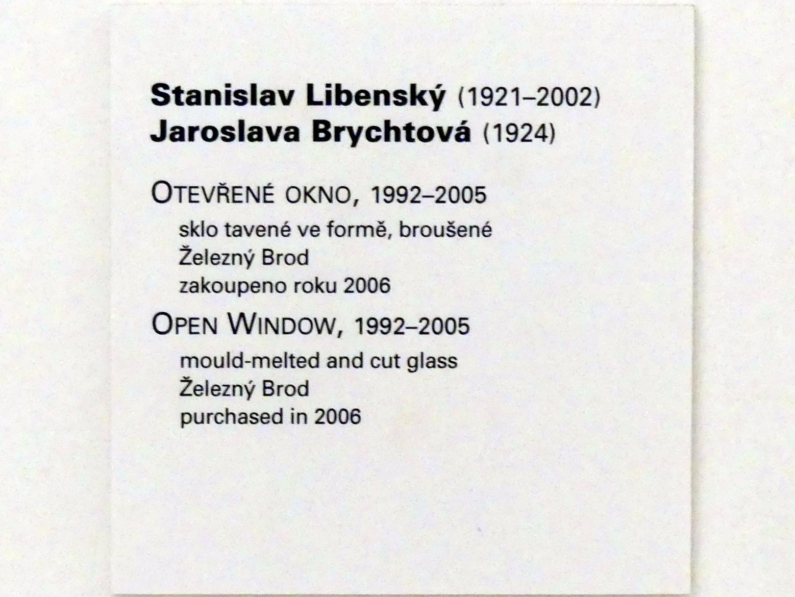 Stanislav Libenský (1959–1998), Offenes Fenster, Prag, Nationalgalerie im Messepalast, Moderne Kunst, 1992–2005, Bild 6/6