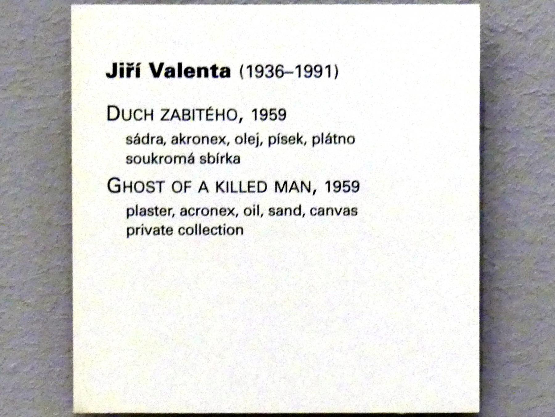 Jiří Valenta (1959–1965), Geist eines Getöteten, Prag, Nationalgalerie im Messepalast, Moderne Kunst, 1959, Bild 2/2