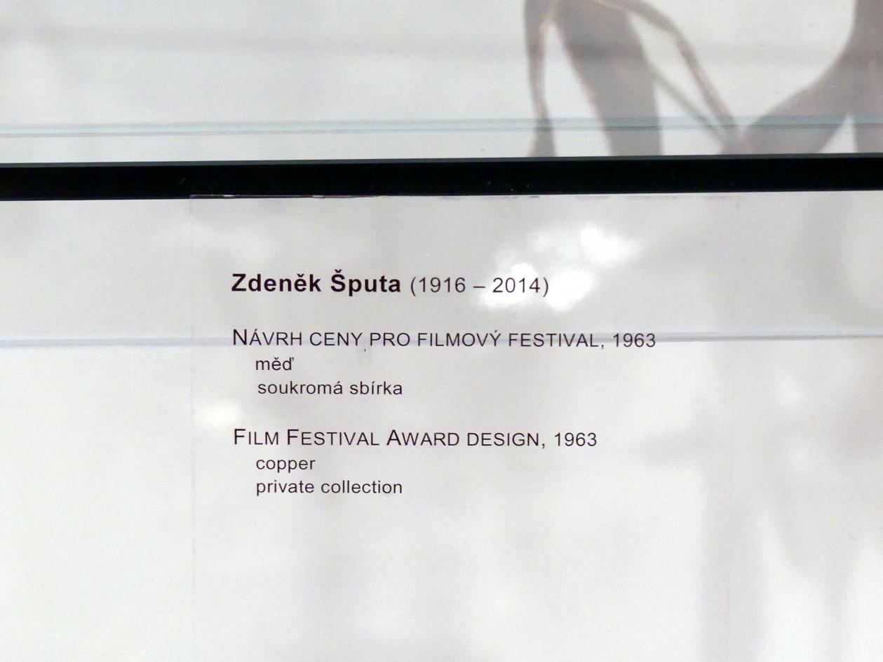 Zdeněk Šputa (1962–1974), Entwurf eines Filmfestivalpreises, Prag, Nationalgalerie im Messepalast, Moderne Kunst, 1963, Bild 2/2