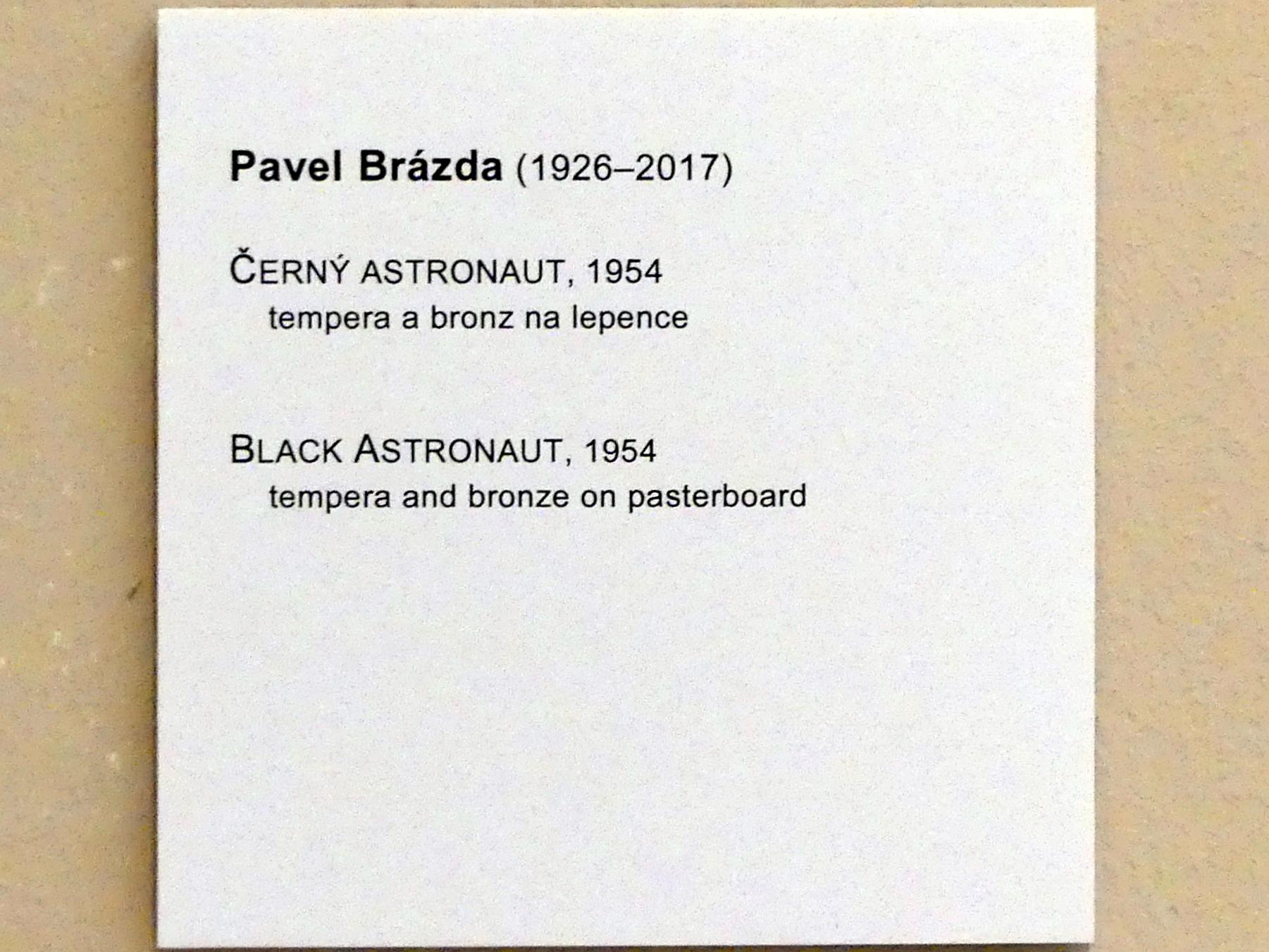 Pavel Brázda (1954–1967), Schwarzer Astronaut, Prag, Nationalgalerie im Messepalast, Moderne Kunst, 1954, Bild 2/2