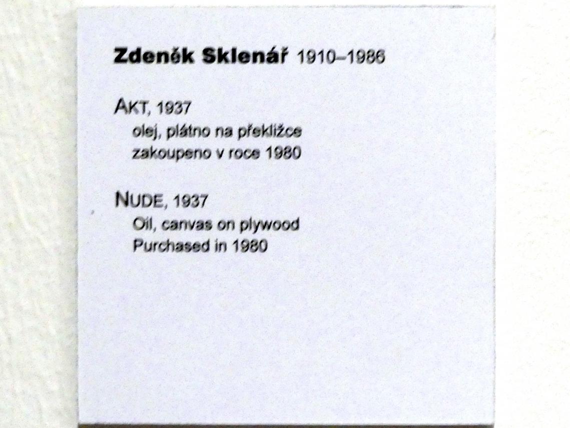 Zdeněk Sklenář (1937–1949), Weiblicher Akt, Prag, Nationalgalerie im Messepalast, Moderne Kunst, 1937, Bild 2/2