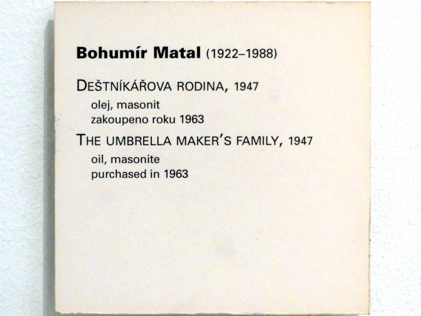 Bohumír Matal (1947), Schirmmacher-Familie, Prag, Nationalgalerie im Messepalast, Moderne Kunst, 1947, Bild 2/2
