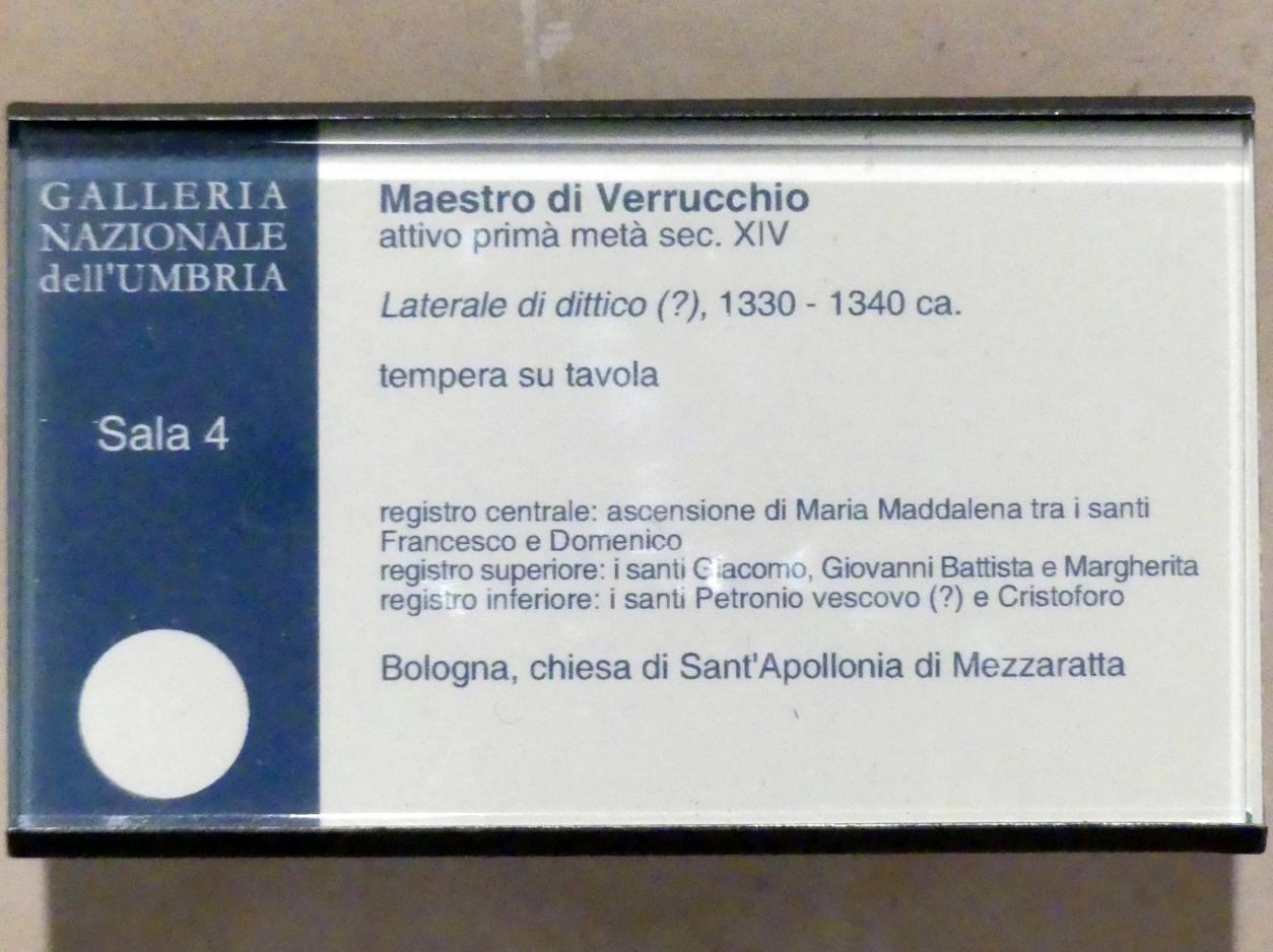 Maestro di Verucchio (1335), Teil eines Diptychons (?), Bologna, Santa Apollonia di Mezzaratta, jetzt Perugia, Nationalgalerie von Umbrien (Galleria nazionale dell'Umbria), 04: Giovanni di Bonino, Maestro di Paciano, Maestro della Dormitio di Terni, um 1330–1340, Bild 3/3