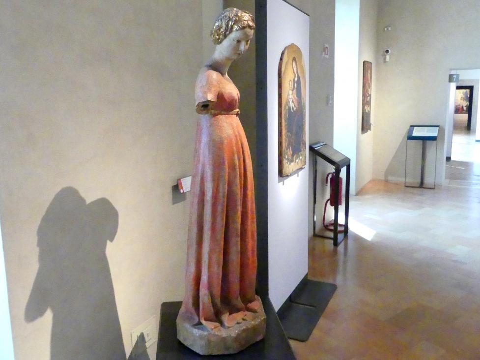 Jacopo della Quercia (1410–1432), Maria aus einer Verkündigung, Perugia, Nationalgalerie von Umbrien (Galleria nazionale dell'Umbria), 06: Gentile da Fabriano, Álvaro Pires de Évora, um 1400–1420, Bild 3/5