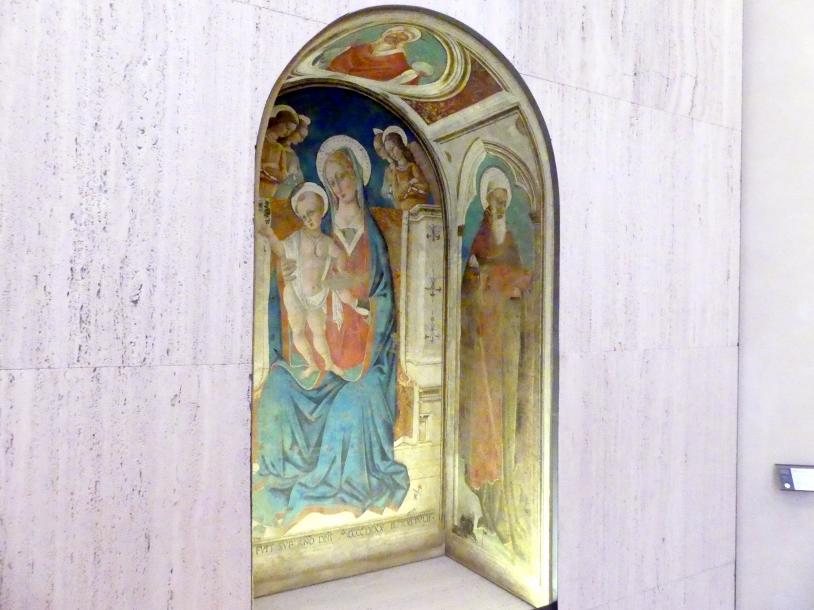 Matteo da Gualdo (1488), Thronende Maria mit Kind, Perugia, Nationalgalerie von Umbrien (Galleria nazionale dell'Umbria), 13: Matteo da Gualdo, 1488, Bild 3/4