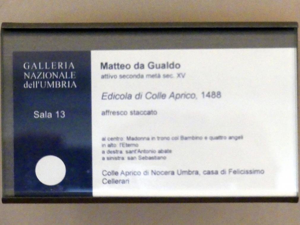 Matteo da Gualdo (1488), Thronende Maria mit Kind, Perugia, Nationalgalerie von Umbrien (Galleria nazionale dell'Umbria), 13: Matteo da Gualdo, 1488, Bild 4/4