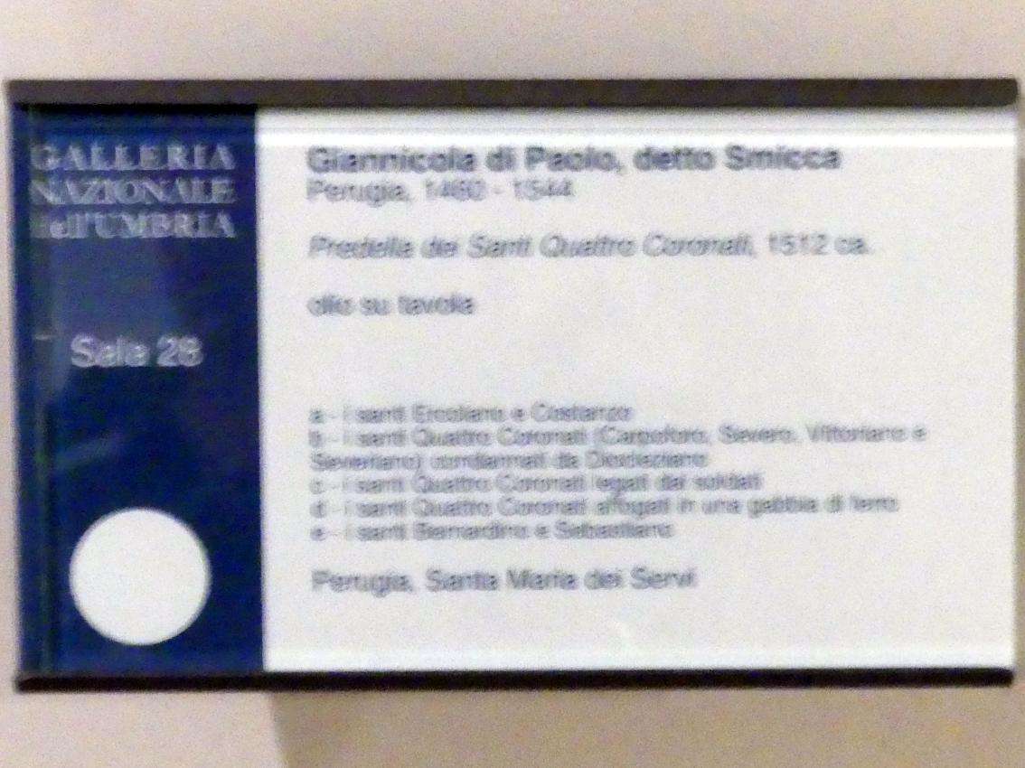 Giannicola di Paolo (Smicca) (1493–1512), Predella, Perugia, Chiesa di Santa Maria dei Servi, jetzt Perugia, Nationalgalerie von Umbrien (Galleria nazionale dell'Umbria), 28: Berto di Giovanni, um 1512, Bild 9/9