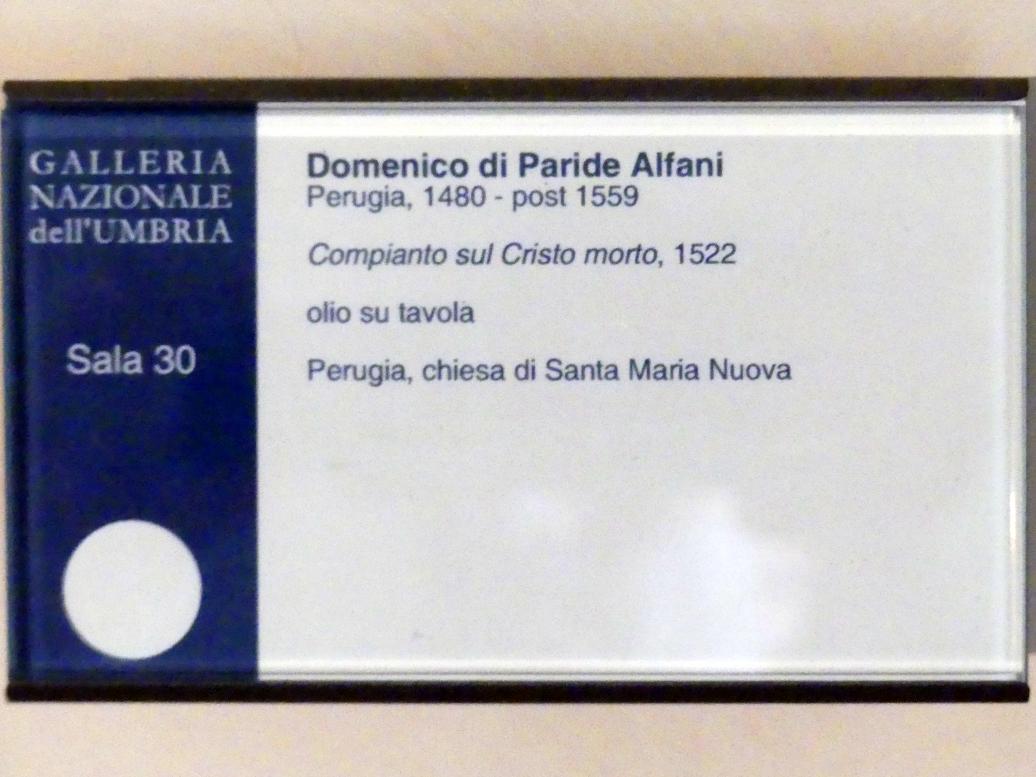 Domenico Alfani (Domenico di Paride Alfani) (1518–1544), Pietà, Perugia, Chiesa di Santa Maria Nuova, jetzt Perugia, Nationalgalerie von Umbrien (Galleria nazionale dell'Umbria), 30: Raffaellino del Colle, 1522, Bild 3/3