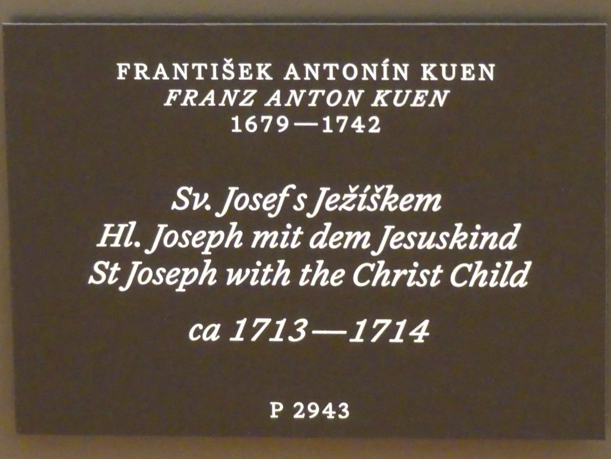Franz Anton Kuen (1710–1713), Hl. Joseph mit dem Jesuskind, Prag, Nationalgalerie im Palais Schwarzenberg, 1. Obergeschoss, Saal 1, um 1713–1714, Bild 4/4