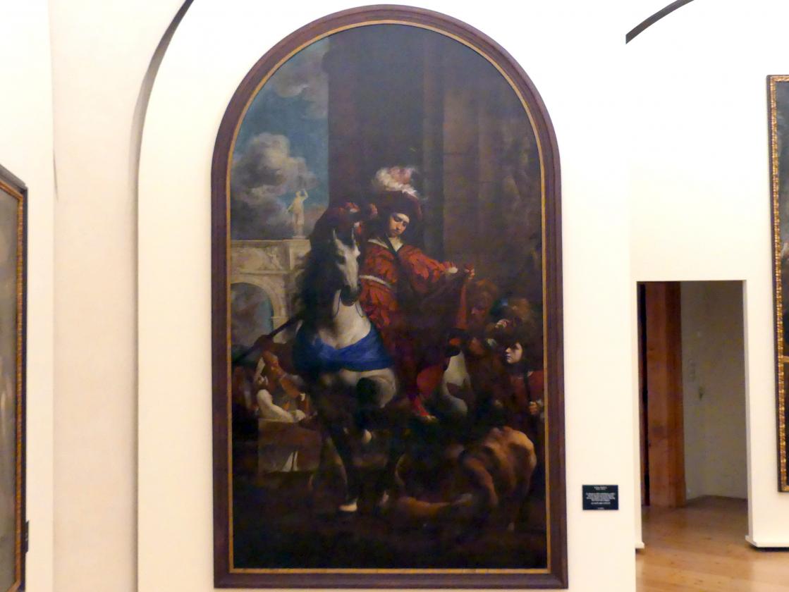 Karel Škréta (1630–1669), Der hl. Martin teilt seinen Mantel mit einem Bettler, Prag, Nationalgalerie im Palais Schwarzenberg, 1. Obergeschoss, Saal 1, nach 1650, Bild 1/2