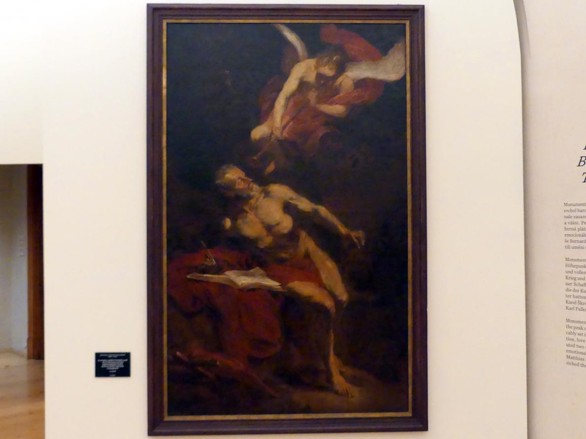 Michael Willmann (1650–1705), Der hl. Hieronymus mit dem Engel des Jüngsten Gerichts, Prag, Nationalgalerie im Palais Schwarzenberg, 1. Obergeschoss, Saal 1, um 1664, Bild 1/2