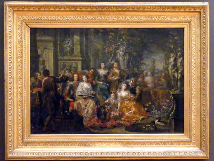 Johann Georg Platzer (1725–1750), Gesellschaft im Schlossgarten, Prag, Nationalgalerie im Palais Schwarzenberg, 1. Obergeschoss, Saal 2, Undatiert, Bild 1/2