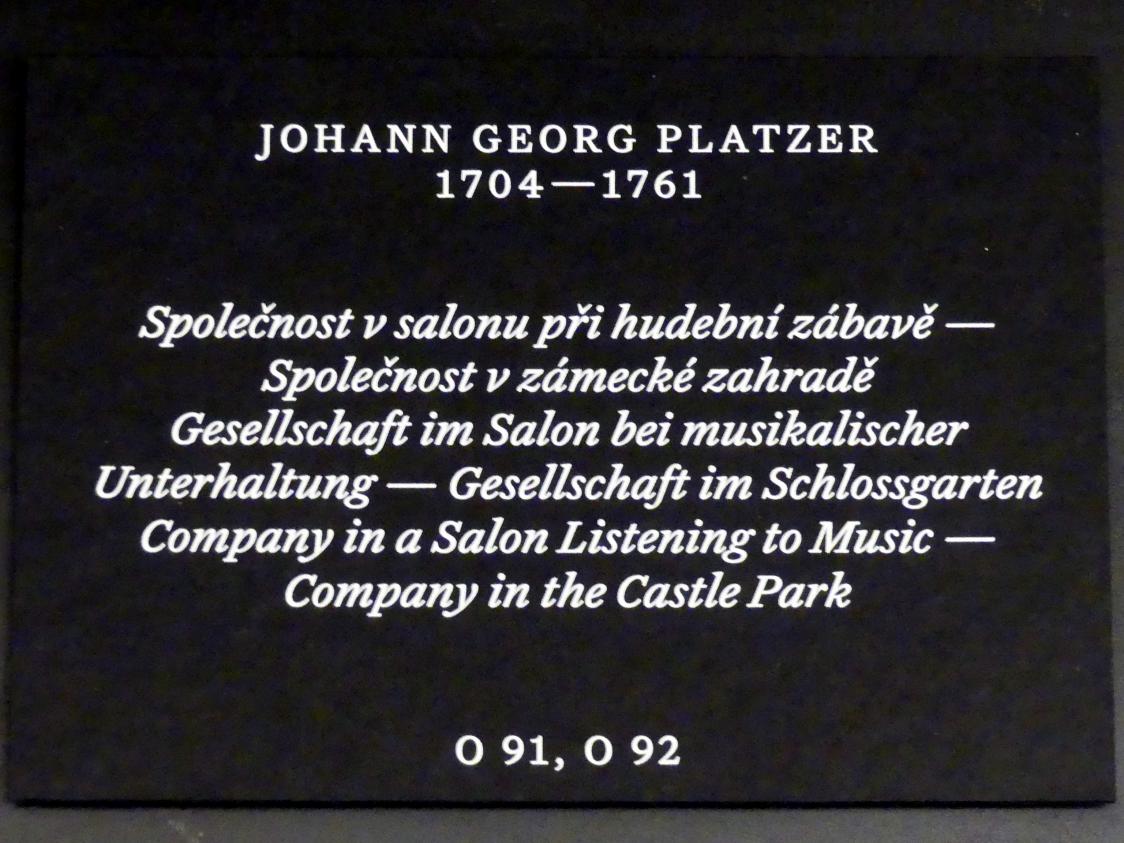 Johann Georg Platzer (1725–1750), Gesellschaft im Schlossgarten, Prag, Nationalgalerie im Palais Schwarzenberg, 1. Obergeschoss, Saal 2, Undatiert, Bild 2/2