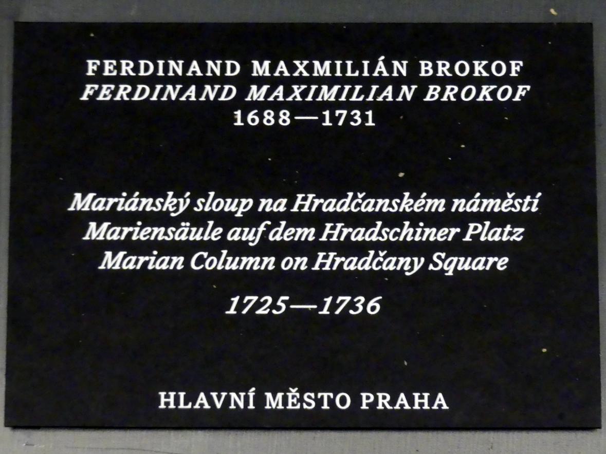 Ferdinand Maximilian Brokoff (1707–1730), Mariensäule auf dem Hradschiner Platz, Prag-Hradschin, Hradschiner Platz, 1725–1736, Bild 5/6
