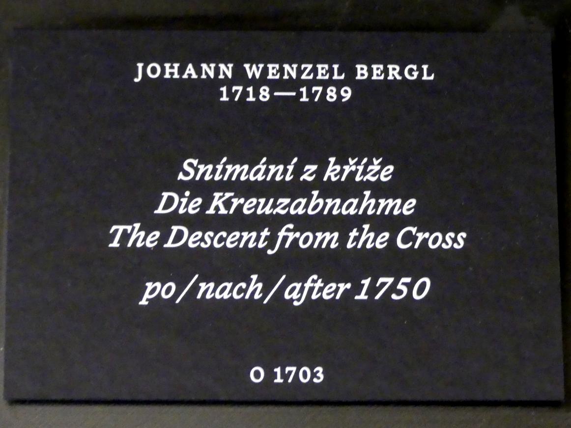 Johann Baptist Wenzel Bergl (1751–1760), Die Kreuzabnahme, Prag, Nationalgalerie im Palais Schwarzenberg, 1. Obergeschoss, Saal 3, nach 1750, Bild 2/2