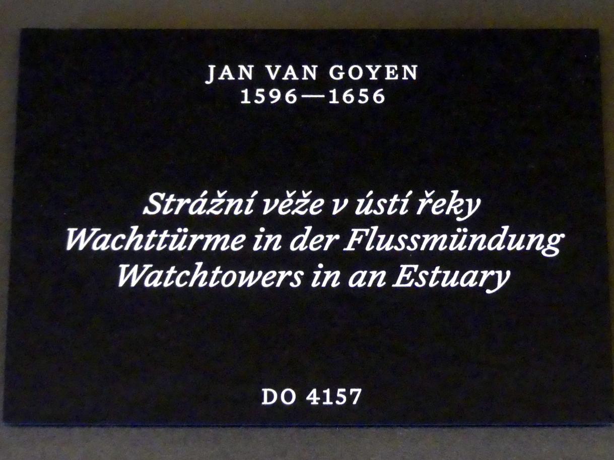 Jan van Goyen (1621–1657), Wachttürme in der Flussmündung, Prag, Nationalgalerie im Palais Schwarzenberg, 1. Obergeschoss, Saal 4, Undatiert, Bild 2/2
