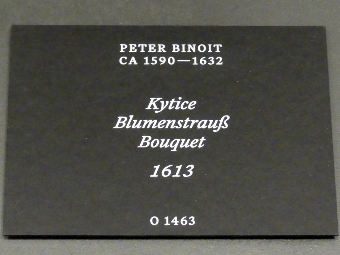 Peter Binoit (1611–1620), Blumenstrauß, Prag, Nationalgalerie im Palais Schwarzenberg, 1. Obergeschoss, Saal 4, 1613, Bild 2/2