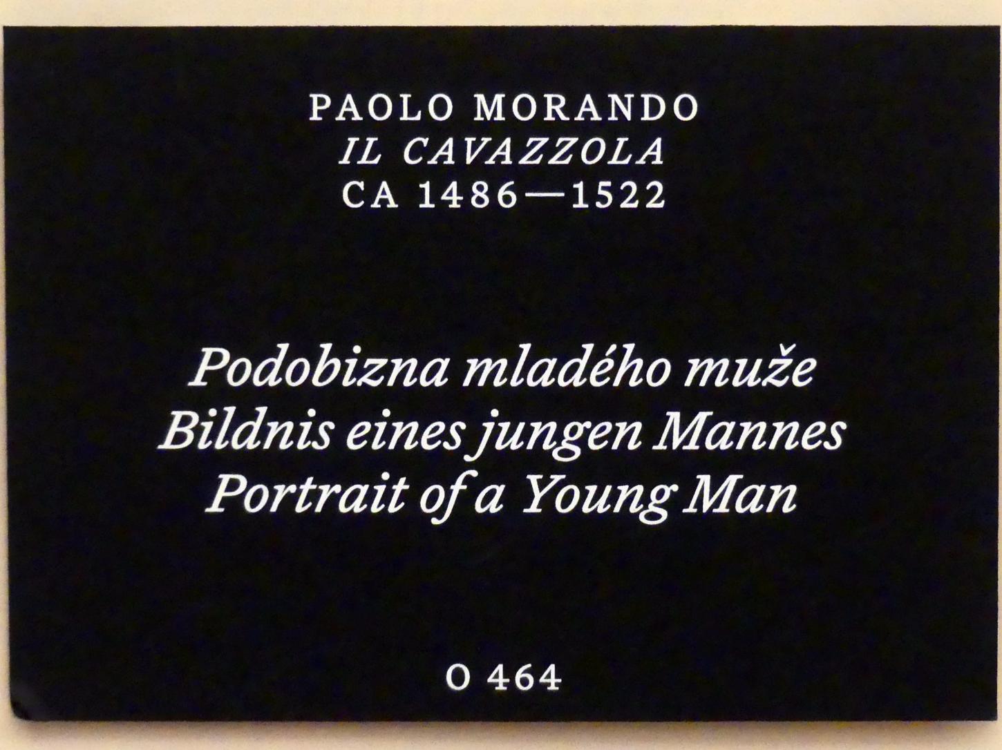 Paolo Morando (Cavazzola) (1504–1522), Bildnis eines jungen Mannes, Prag, Nationalgalerie im Palais Schwarzenberg, 2. Obergeschoss, Saal 1, Undatiert, Bild 2/2