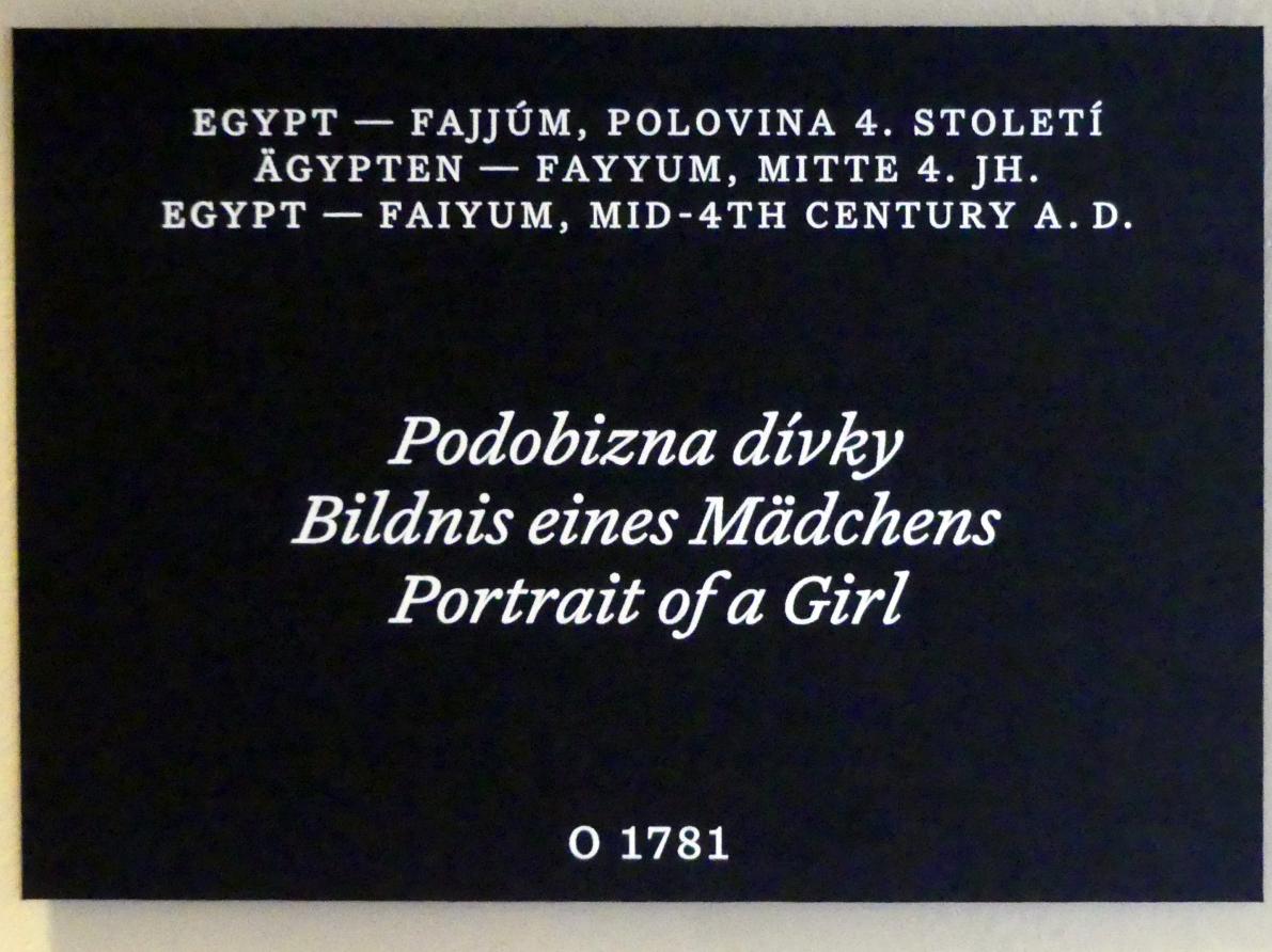 Bildnis eines Mädchens, Prag, Nationalgalerie im Palais Schwarzenberg, 2. Obergeschoss, Saal 3, Mitte 4. Jhd., Bild 2/2