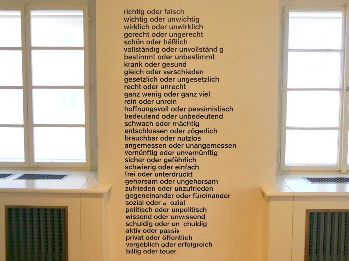 Thomas Locher (1995–2008), Wunsch und Wille (Entweder / Oder), Prag, Nationalgalerie im Salm-Palast, Ausstellung "Möglichkeiten des Dialogs" vom 02.12.2018-01.12.2019, Saal 16, 1996