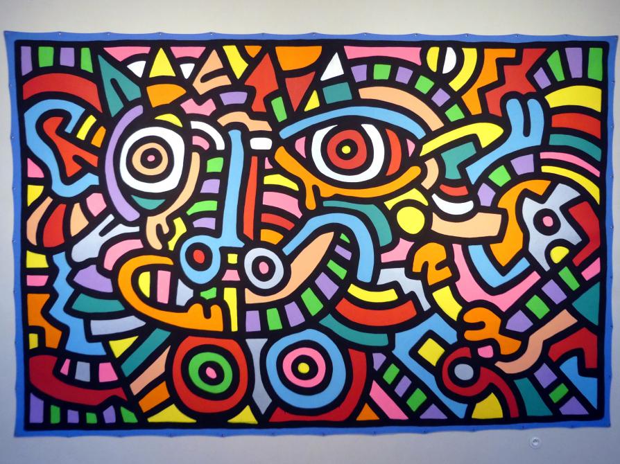 Keith Haring (1981–1989), Ohne Titel, Prag, Nationalgalerie im Salm-Palast, Ausstellung "Möglichkeiten des Dialogs" vom 02.12.2018-01.12.2019, Saal 8, 1986, Bild 1/2