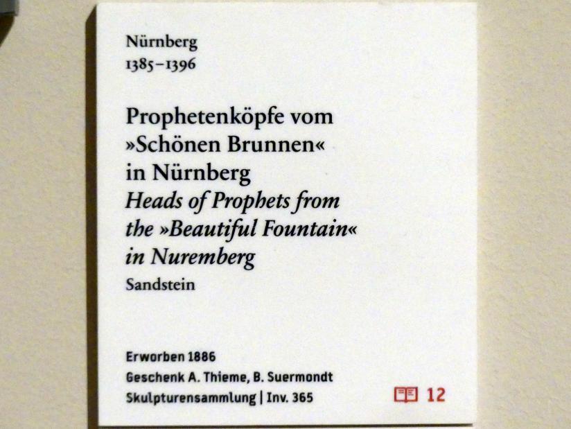Prophetenköpfe vom "Schönen Brunnen" in Nürnberg, Nürnberg, Schöner Brunnen, jetzt Berlin, Bode-Museum, Saal 111, 1385–1396, Bild 2/2