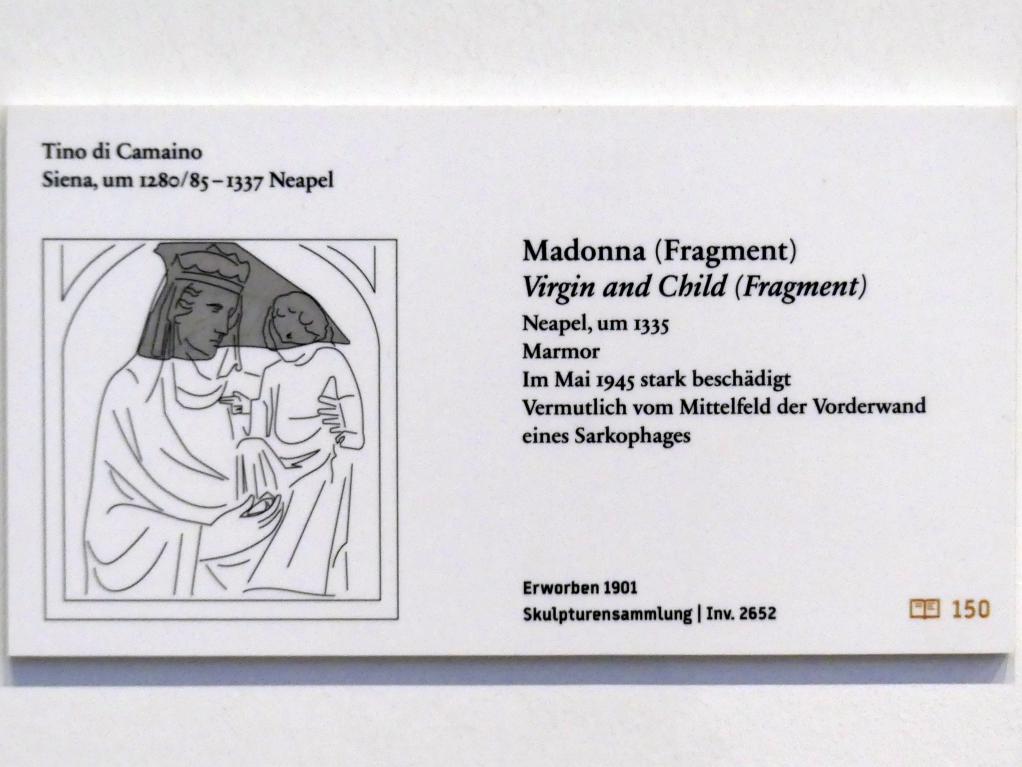 Tino di Camaino (1315–1335), Madonna (Fragment), Berlin, Bode-Museum, Saal 108, um 1335, Bild 3/3