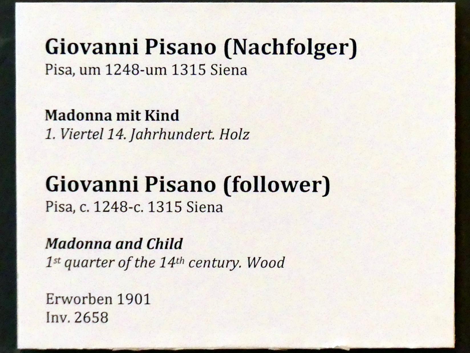 Giovanni Pisano (Nachfolger) (1312), Madonna mit Kind, Berlin, Bode-Museum, Saal 108, 1. Viertel 14. Jhd., Bild 3/3