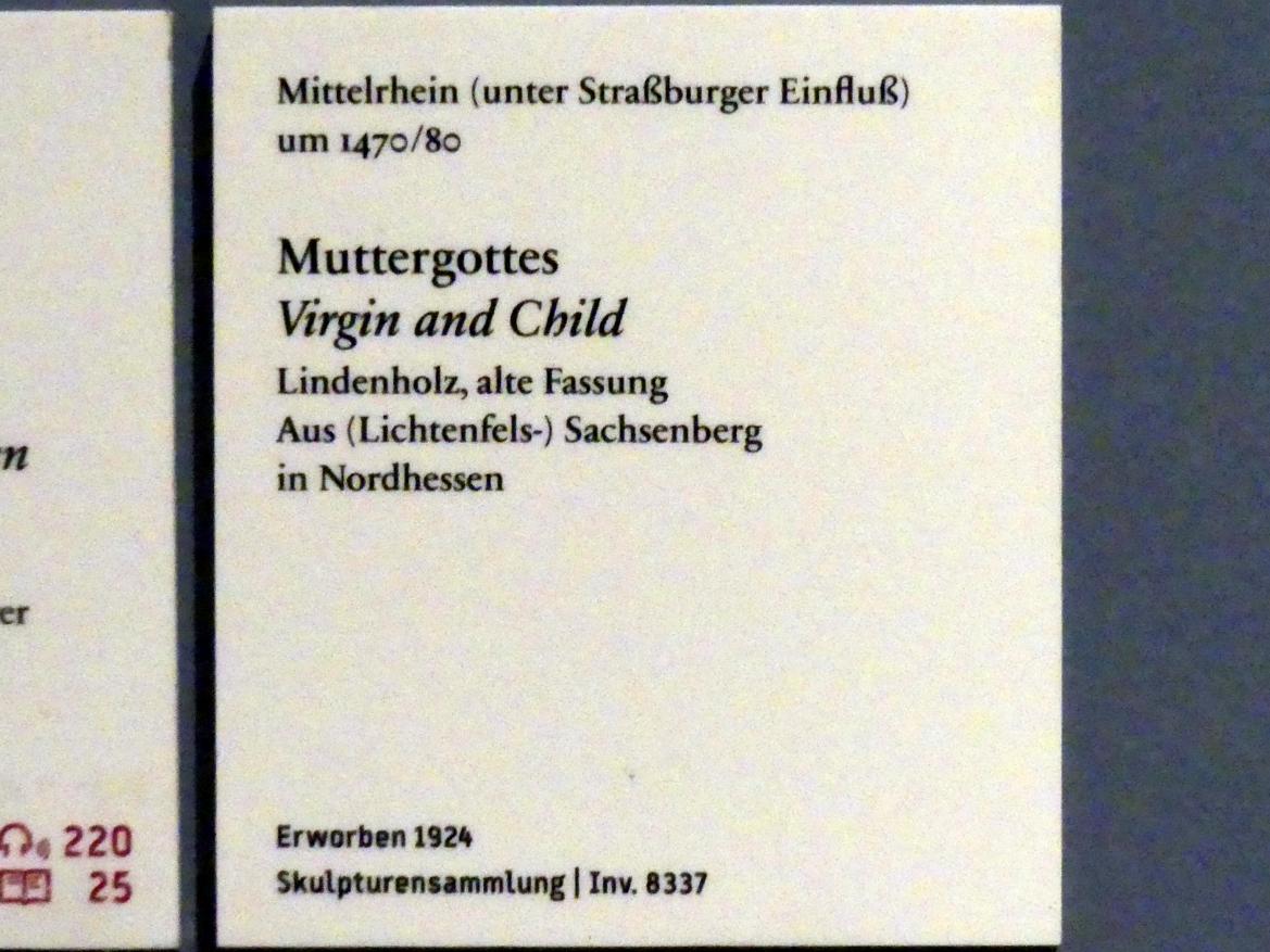 Muttergottes, Berlin, Bode-Museum, Saal 109, um 1470–1480, Bild 3/3