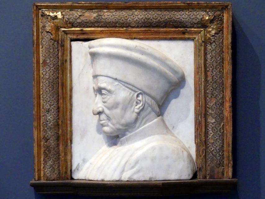 Antonio Rossellino (Werkstatt) (1460–1465), Cosimo "der Ältere" de' Medici, Berlin, Bode-Museum, Saal 122, um 1460, Bild 1/2