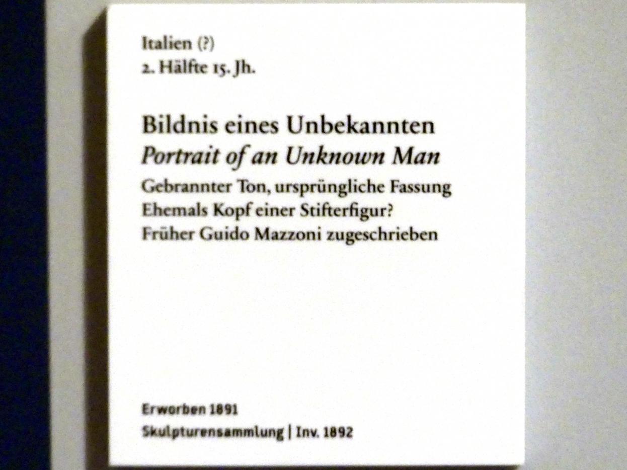 Bildnis eines Unbekannten, Berlin, Bode-Museum, Saal 128, 2. Hälfte 15. Jhd., Bild 3/3