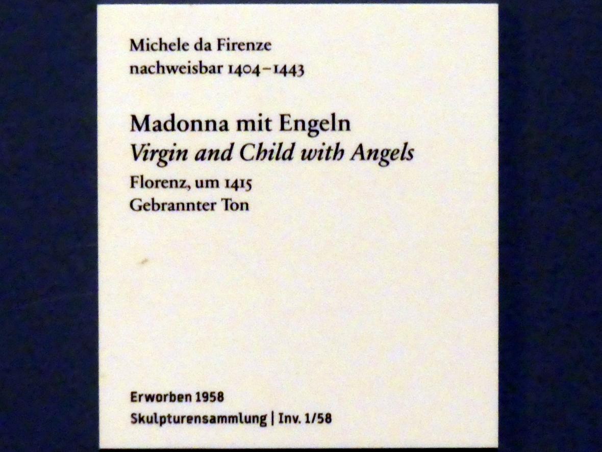 Michele da Firenze (Michele di Niccolò Dini) (1415–1445), Madonna mit Engeln, Berlin, Bode-Museum, Saal 129, um 1415, Bild 2/2