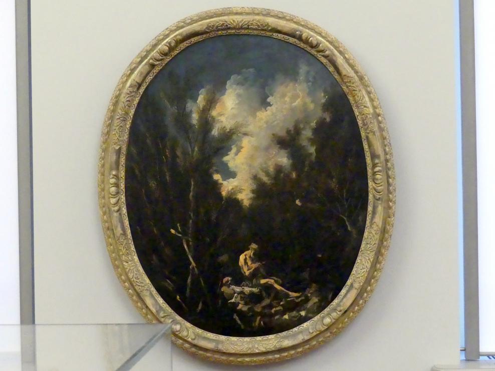Alessandro Magnasco (1690–1737), Landschaft mit dem Hl. Eremiten Paulus, Berlin, Bode-Museum, Saal 131, um 1725–1730