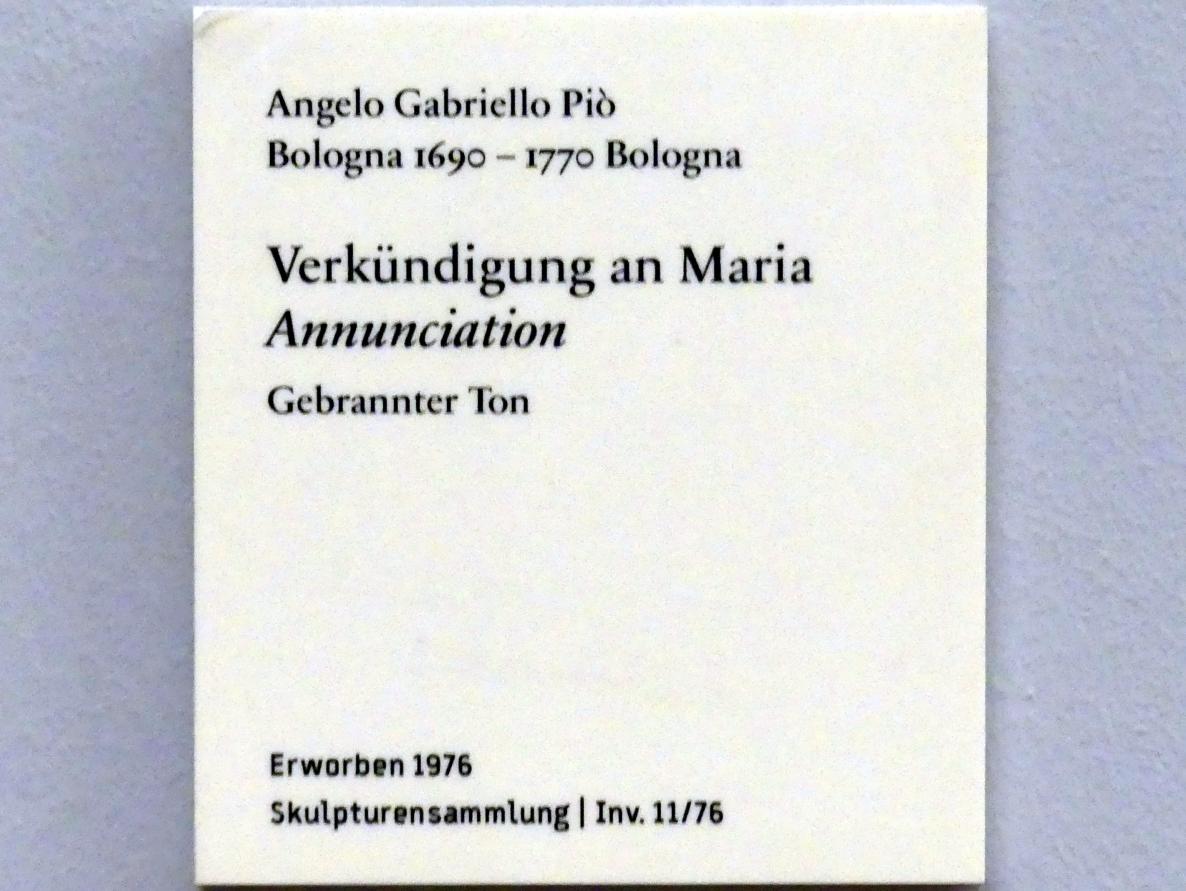 Angelo Gabriello Piò (Undatiert), Verkündigung an Maria, Berlin, Bode-Museum, Saal 131, Undatiert, Bild 2/2