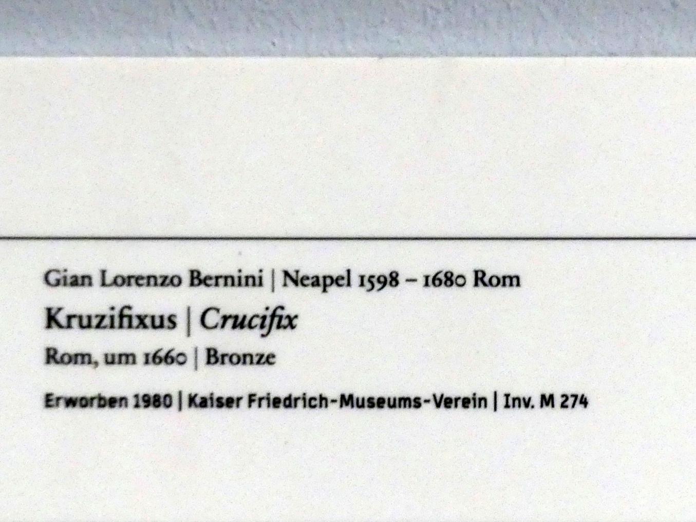 Gian Lorenzo Bernini (1614–1679), Kruzifix, Berlin, Bode-Museum, Saal 132, um 1660, Bild 2/2