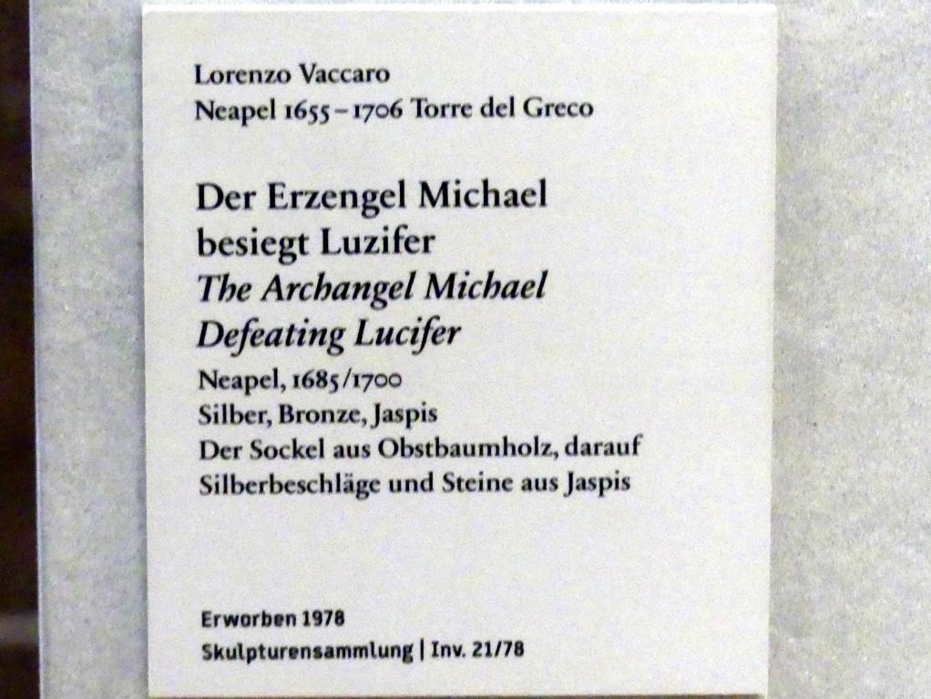 Lorenzo Vaccaro (1692), Der Erzengel Michael besiegt Luzifer, Berlin, Bode-Museum, Saal 132, 1685–1700, Bild 5/5