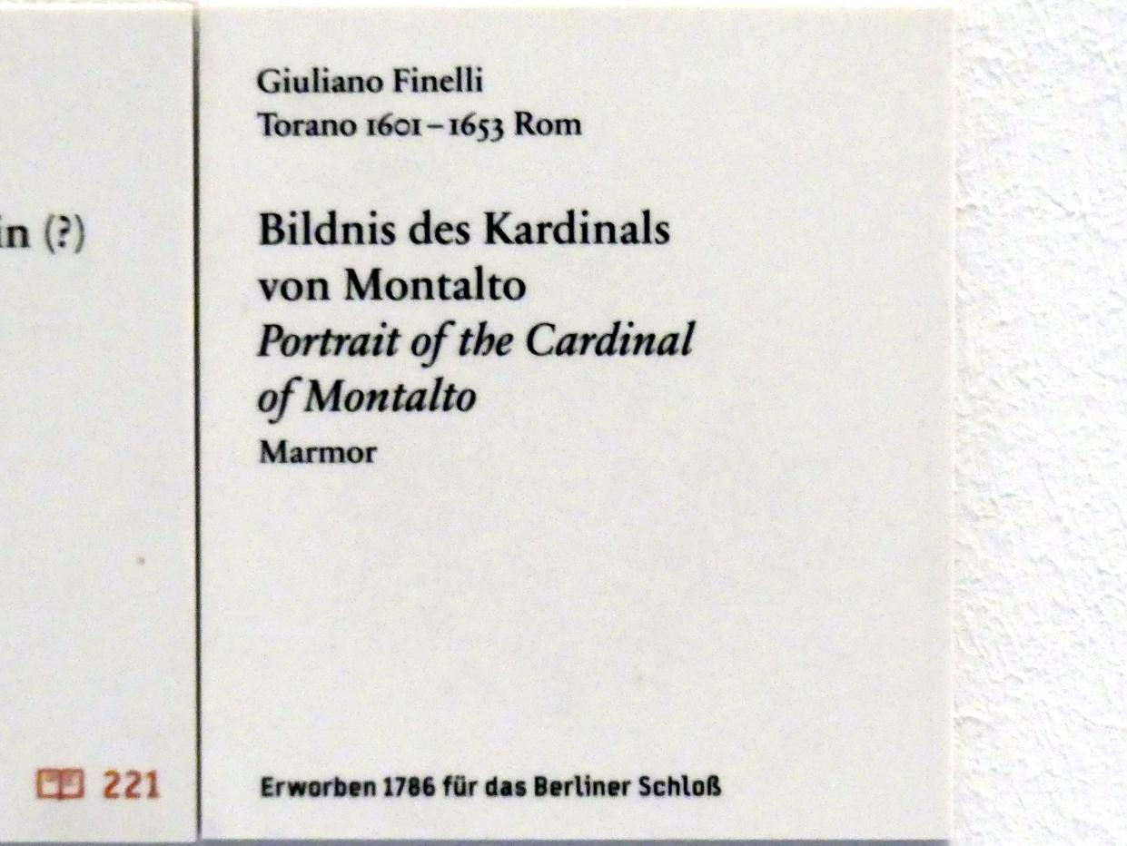 Giuliano Finelli (Undatiert), Bildnis des Kardinals von Montalto, Berlin, Bode-Museum, Saal 134, Undatiert, Bild 4/4