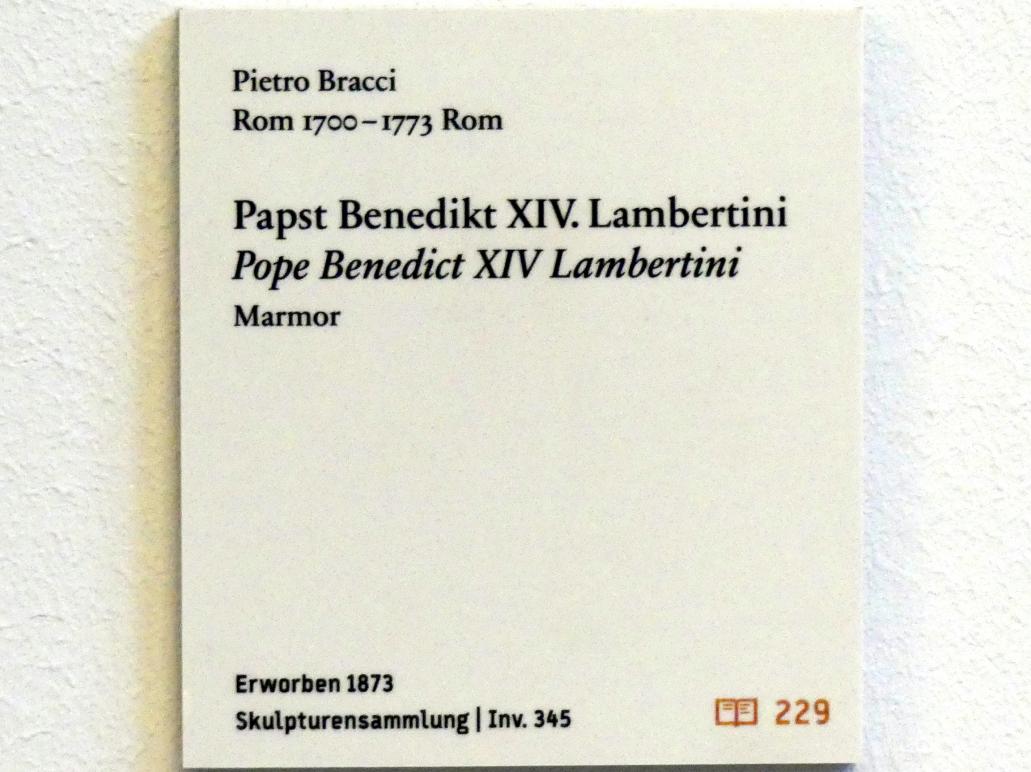 Pietro Bracci (1748), Papst Benedikt XIV. Lambertini, Berlin, Bode-Museum, Saal 134, Undatiert, Bild 4/4