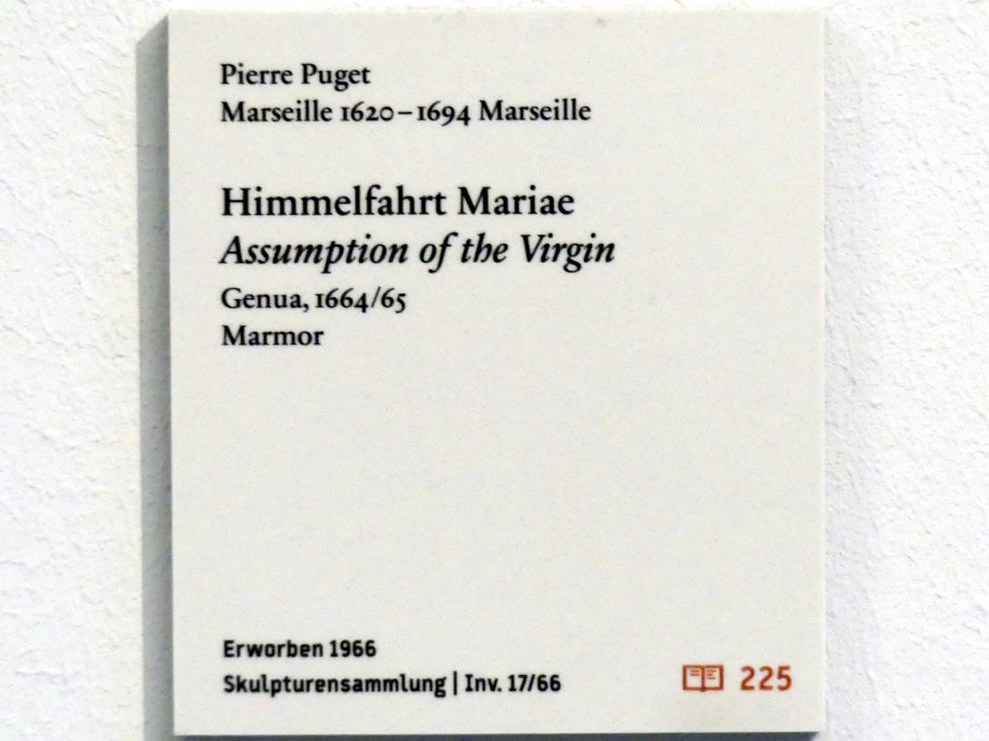Pierre Puget (1660–1665), Himmelfahrt Mariae, Berlin, Bode-Museum, Saal 134, 1664–1665, Bild 2/2