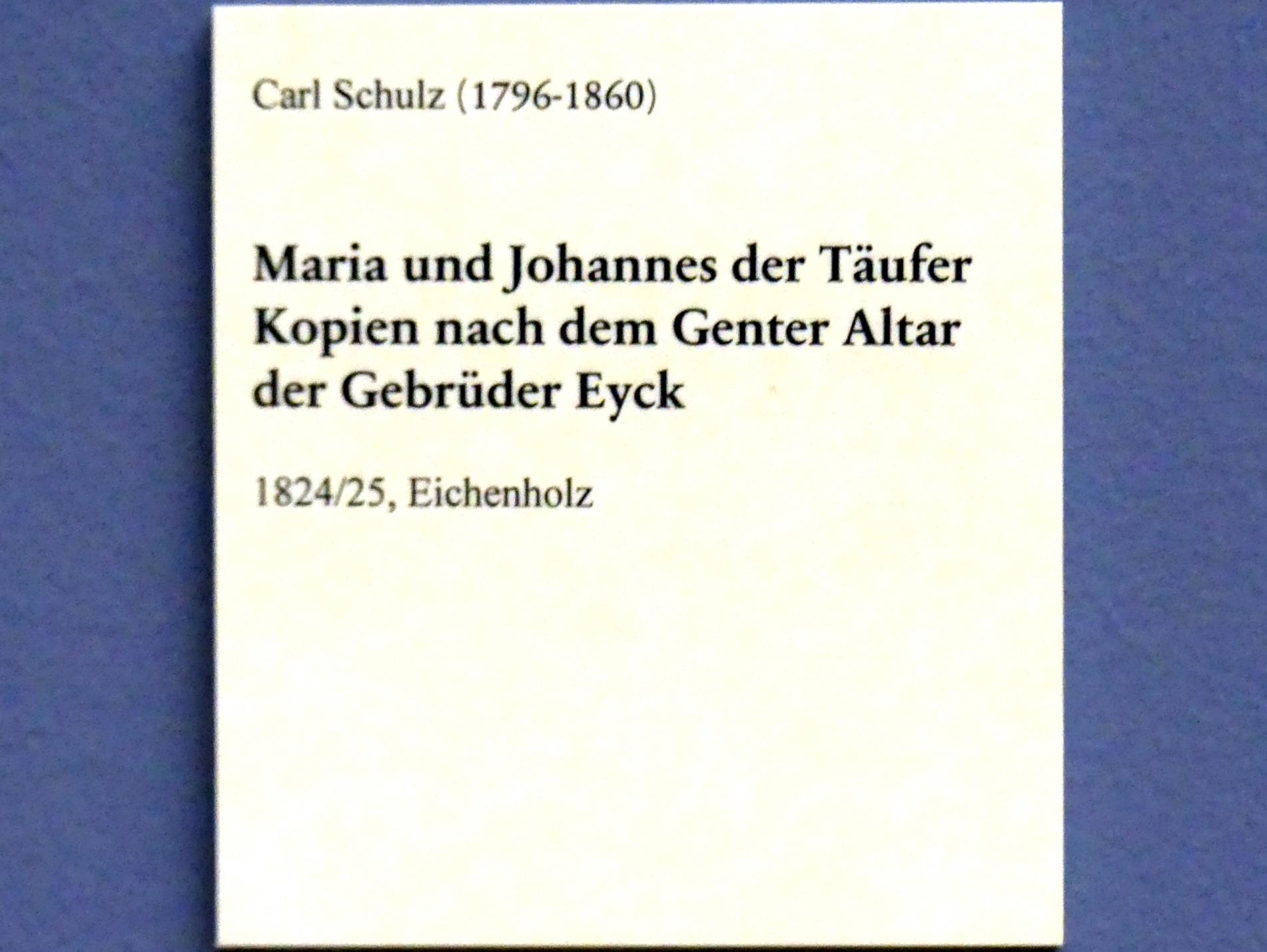 Karl Friedrich Schulz (Carl Friedrich Schulz) (1824), Maria und Johannes der Täufer, Berlin, Bode-Museum, Saal 208, 1824–1825, Bild 2/2