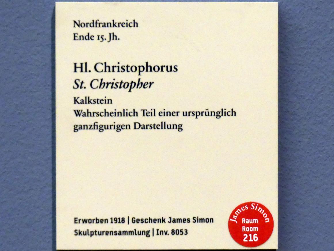 Hl. Christophorus, Berlin, Bode-Museum, Saal 210, Ende 15. Jhd., Bild 3/3