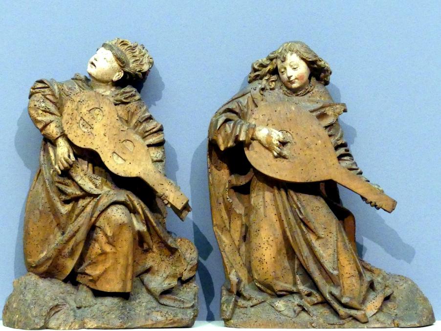 Engel mit Viola und Laute, Berlin, Bode-Museum, Saal 212, um 1490