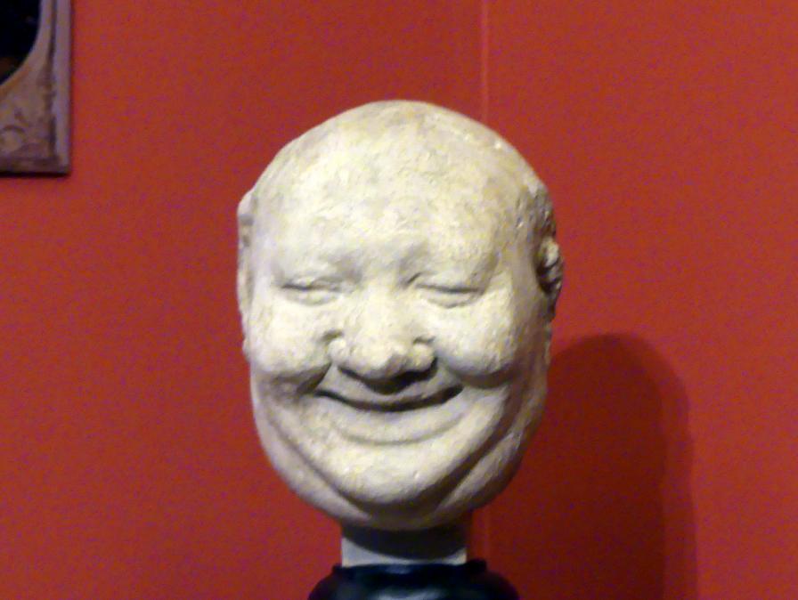 Maske eines lachenden Narren, Berlin, Bode-Museum, Saal 216, 16. Jhd.