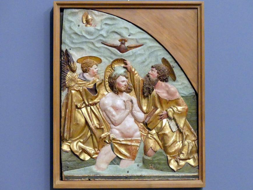 Hans Leinberger (1515–1527), Taufe Christi im Jordan, Moosburg an der Isar, Kirche St. Johannes, jetzt Berlin, Bode-Museum, Saal 215, um 1515, Bild 1/2