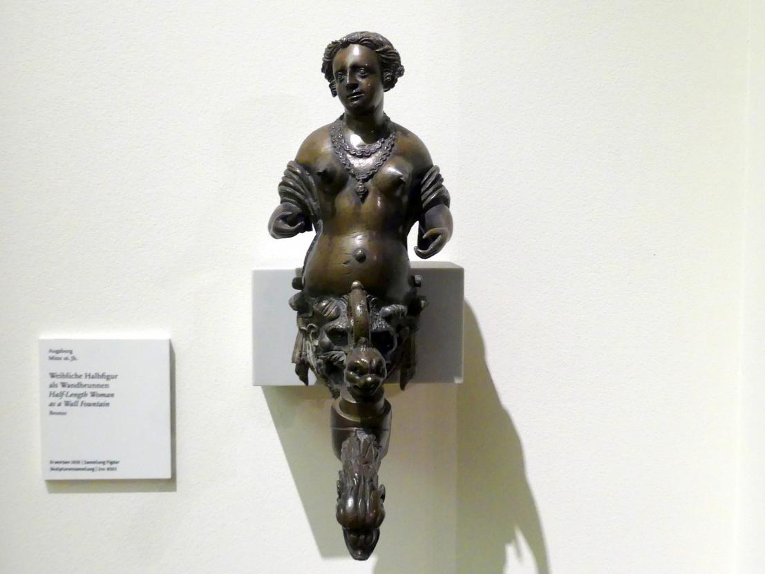 Weibliche Halbfigur als Wandbrunnen, Berlin, Bode-Museum, Saal 218, Mitte 16. Jhd.