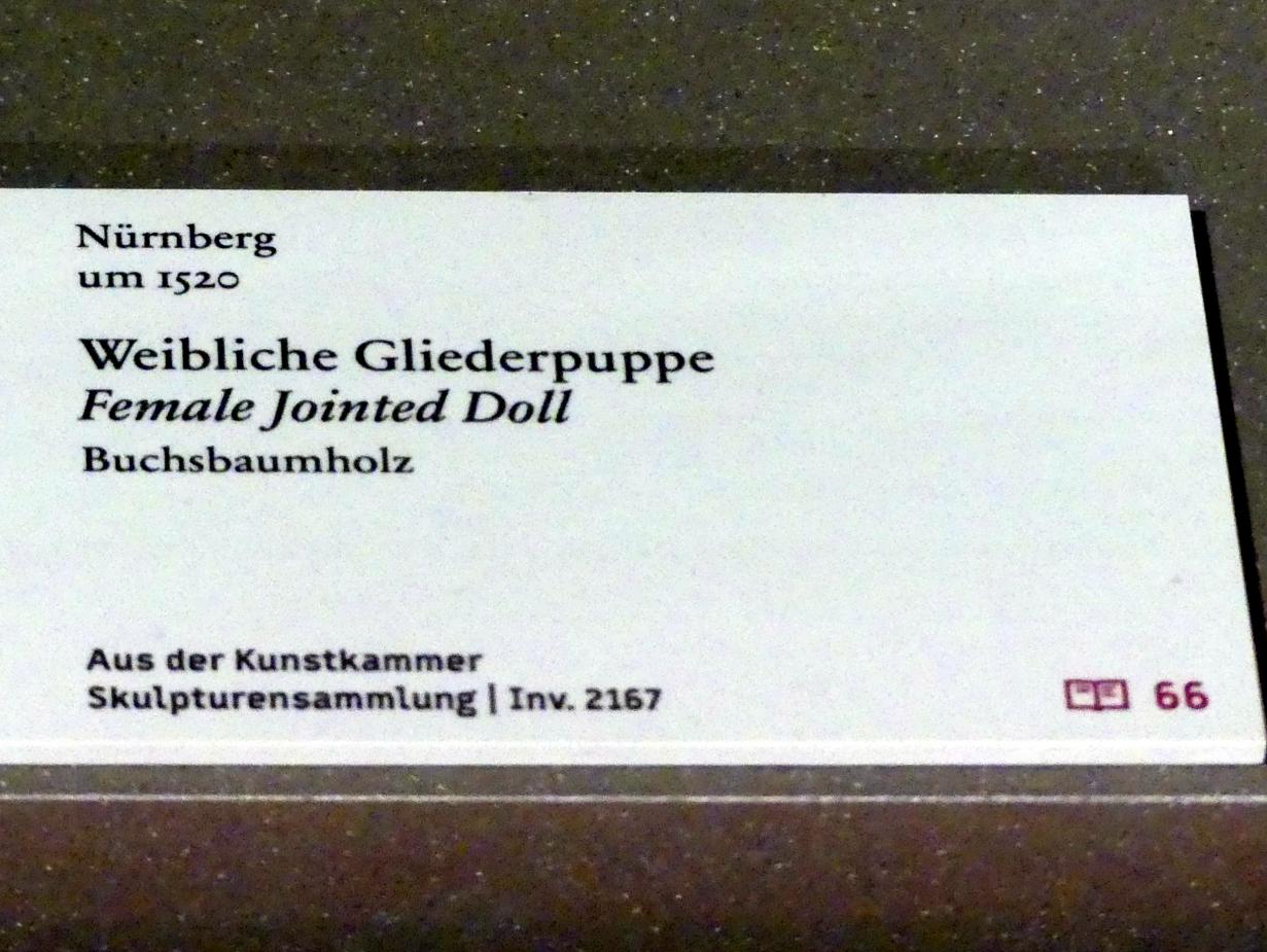 Weibliche Gliederpuppe, Berlin, Bode-Museum, Saal 219, um 1520, Bild 3/3
